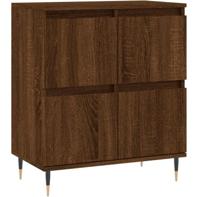 Image of vidaXL Sideboard in Brown Oak Spacious Storage Cabinet with Iron Legs Engineered Wood Construction Ideal for Living Room and Bedroom