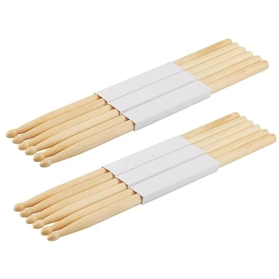 Image of MUKCHAP 6 Pairs 5A Drum Sticks, Maple Wood Sticks for Drumming, Practice, Performance