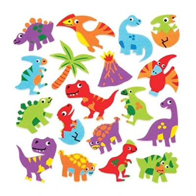 Image of Baker Ross AW487 Dinosaur Foam Stickers (Pack of 120), Asst Colours
