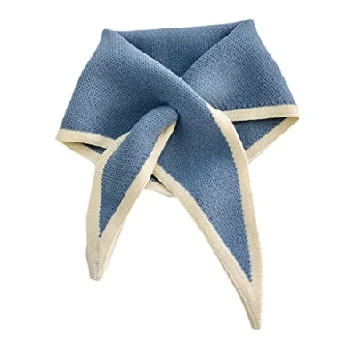 Image of DAISHIAO Triangle Scarfs For Women Neck Scarf Cross Korean Version Knitted Wool Collar