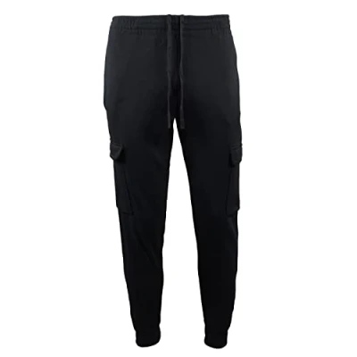 Image of True Face Mens Trouser Fleece Sweatpants Cargo Combat Joggers Multi Pockets Elasticated Sports Running Fitness Gym Jogging Bottoms Black 2XL