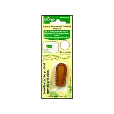 Image of Clover Natural Fit Leather Thimble: Medium, 1