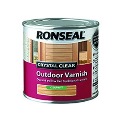 Image of Ronseal CCODVM250 250 ml Crystal Outdoor Matt Finish Varnish clear