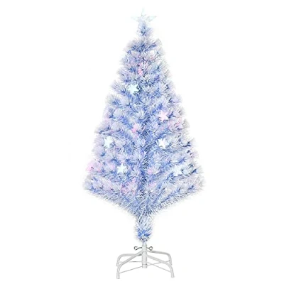 Image of HOMCOM Artificial Fibre Optic Christmas Tree Seasonal Decoration w/16 LED Lights