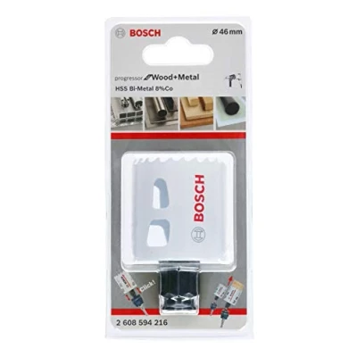 Image of BOSCH Bi Metal Hole Saw (for Wood and Metals, 8% Cobalt Alloy, Progressive Tooth Design, Ø 46 mm, Accessory Drills)
