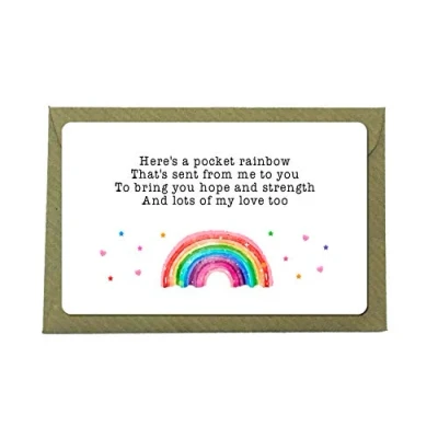 Image of Rainbow Sentimental Gift Hope Love Strength Wallet Card Thinking of You Friendship Present (Me to You)
