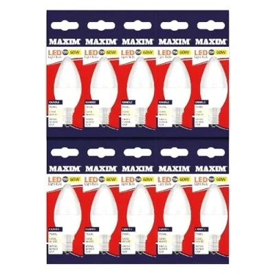 Image of Maxim LED Candle Small Edison Screw (Cool White) 7.5watt (60watt) 806 Lumen (Pack 10) 60MLCSESCW5X10