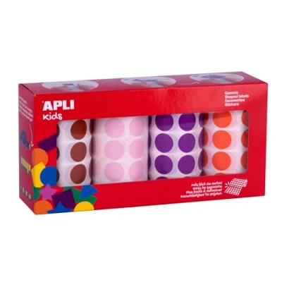 Image of Apli 14081 Pack of 4 Round Wheels Diameter 20 mm Assorted Colours