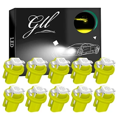 Image of GLL 10pcs Amber T5 LED Bulbs B8.5 Dashboard 1 5050 SMD for Car Interior Speedometer Instrument Gauge Cluster Indicator Light Panel Dash Lamp