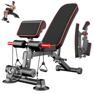 Image of Adjustable Weight Bench Utility Workout for Home Gym,Foldable Incline Decline Benches Full Body