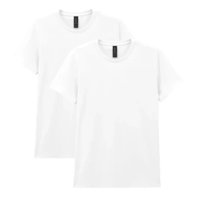 Image of Gildan Women&#039;s Heavy Cotton Adult T Shirt, 2 Pack, White, XL