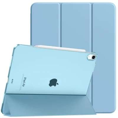 Image of TiMOVO for iPad Air 13 Inch Case M2 2024, Slim Stand Cover inch, Support Touch ID, Auto Wake/Sleep Smart Shell with Translucent Back, Case, Misty Blue