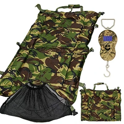 Image of Carp Coarse Fishing DPM Camo Unhooking Padded Beanie Mat Set With Digital Scales &amp; Soft Mesh Weighing Sling