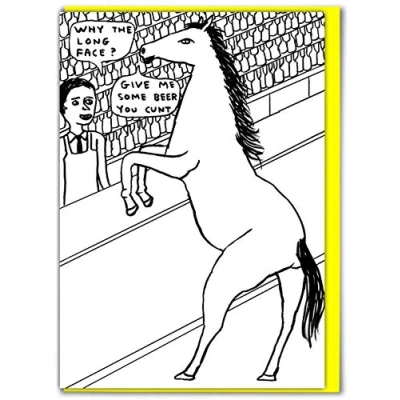 Image of Brainbox Candy Funny Rude Humorous Horse Joke Happy Birthday Card &#039;The Long Face&#039; for Dads Best Friends Mates Him Her Boyfriend Girlfriend Partner