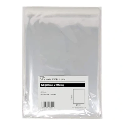 Image of 8X8 Cello Card Bags, VDL Self Seal Cellophane Display Envelopes for Cards and Prints (500)