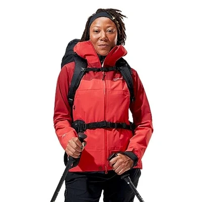 Image of Berghaus Women&#039;s Highland Storm 3L Waterproof Jacket, Carmine/Tall Poppy, 12