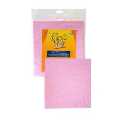 Image of Scrub Daddy Damp Duster Towel Magical Dust Cleaning Sponge, Dusters for Cleaning, Venetian &amp; Wooden Blinds Cleaner, Vents, Radiator, Skirting Boards, Mirrors, Brush Tools, 1 Pack Pink