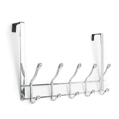 Image of simplywire Over Door Coat Rack 10 Hooks Chrome