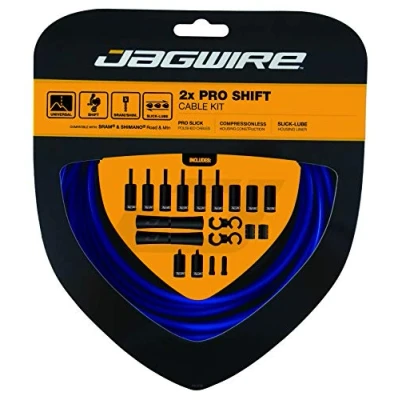 Image of Jagwire PCK505 2X Pro Shift Gear Cable Set, SID Blue, One Size