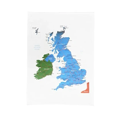 Image of Half a Donkey Map of the British Isles and Ireland Cotton Tea Towel