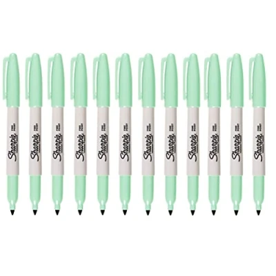 Image of Sharpie Fine Point Permanent Marker Mint Green 12 Pack