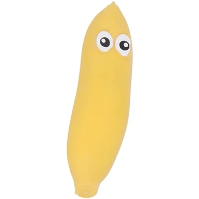 Image of Smiffys Banana Squishy Stretchy Toy, 12pcs in Display Box, Leisure Products Fancy Dress, Child Dress Up Jokes &amp; Novelties
