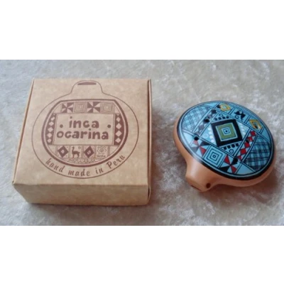 Image of Traditional Peru Fair Trade Ocarina Flute, Turquoise