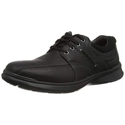 Image of Clarks Men&#039;s Cotrell Walk Oxford Flat, Black Oily Lea, 9.5 UK