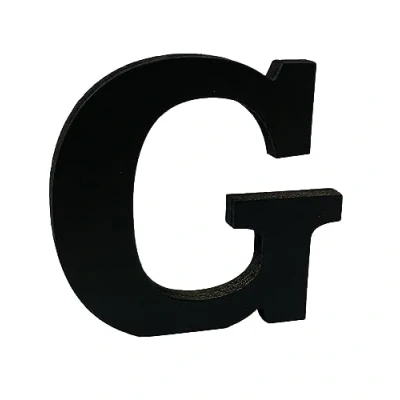 Image of Black Wooden MDF Letter G Size 13cm Tall Free Standing Letters for Arts &amp; Crafts Personalized Name Decor