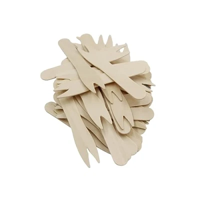 Image of 5000 x Birchwood Disposable Chip Forks [5 1000] Ecofriendly Compostable Natural Durable Fish for Chips Shops Picnics Parties BBQs Takeaway