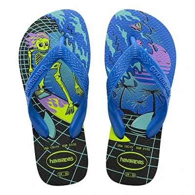 Image of Havaianas Radical, Unisex Kids’ Flip Flops, Multicolour (Black/Blue Star 3768), 8.5 (27/28 EU)