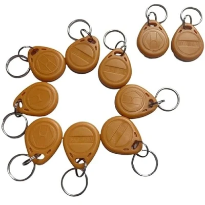 Image of YARONGTECH Proximity Tag RFID 125Khz Smart EM ID EM4100 Read Only Red/Grey/Orange/Black/Blue (pack of 10) (Orange)