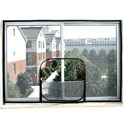 Image of Yuing Custom Sizes NEW Cat Safety Net for Window, Double Zipper Self Adhesive Netting, Window Protection Bird, Anti Mosquito Insect Bugs Fly Screen Mesh