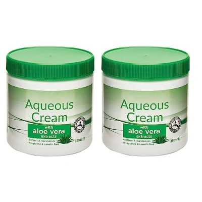Image of ZOPPER 2 x Aqueous Cream 350ml With Aloe Vera Extracts Softens &amp; Moisturises Fragrance Free Lanolin The Light, Non greasy Formulation, For Essential Skin Care