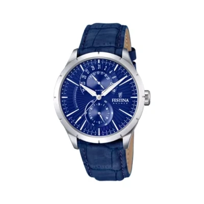 Image of Festina Men&#039;s Quartz Watch with Black Dial Analogue Display Leather F16573/7