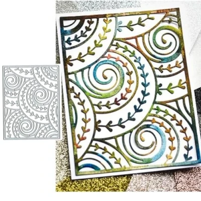 Image of Christmas Curlicue Plate Frame Metal Die Cuts,Spring Flower Tree Square Cutting Dies Cut Stencils for DIY Invitation Card Scrapbooking Album Decorative Embossing Paper Making