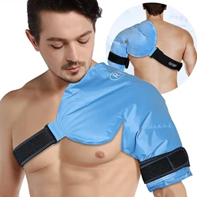 Image of REVIX XL Shoulder Ice Pack Rotator Cuff Cold Therapy Reusable Gel Wrap for Surgery, Soft Plush Lining, Flexible and Long Lasting