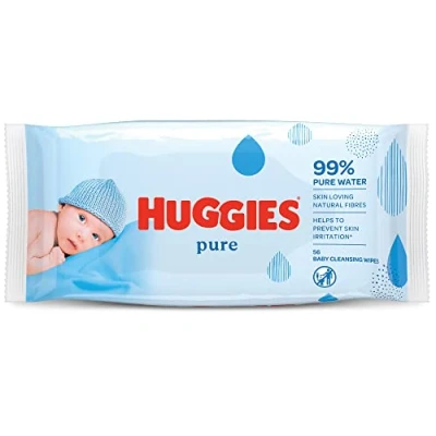 Image of Huggies Pure Baby Wipes, 1 Pack, 56 wipes
