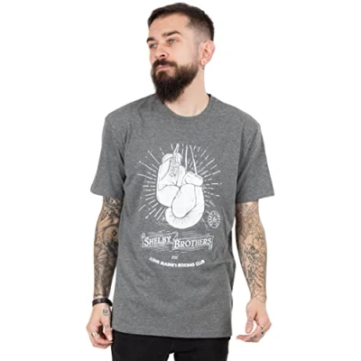 Image of PEAKY BLINDERS T Shirt for Men Adults Shelby Brothers Boxing Club Grey Short Sleeve Top Merchandise Him XXL