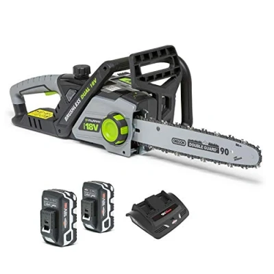 Image of Murray IQ18DCSK Dual 18V Lithium Ion 35cm Cordless Chainsaw Kit, Powered by Briggs &amp; Stratton, 36V 1200W Brushless motor, 2x5Ah battery and charger included, 5 Years Warranty, 1697225