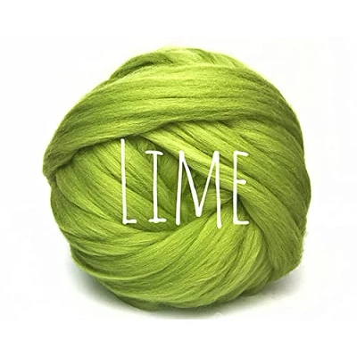 Image of Colorful Passions Chunky Wool Lime for arm Knitting Blanket Weaving Felting Jumbo Yarn Giant Soft 50g (0.11lb)
