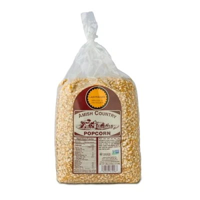 Image of Amish Country Popcorn 6 lb Bag Kernels Small and Tender Old Fashioned, Non GMO Gluten Free (6 Pound (Pack of 1), Ladyfinger)