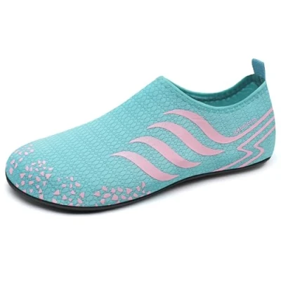 Image of Water Shoes Womens Beach Mens Swimming Barefoot Pool Yoga Quick Watersport Aqua Socks(655PinkBlue, 6.5/7.5UK=40/41EU)