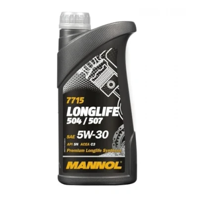 Image of Mannol 7715 Longlife 504/507 5W 30 Fully Synthetic Engine Oil API SN ACEA C3 1L Metal