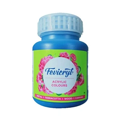 Image of SPL Acrylic &amp; Multi Surface Paint Colour for Art Craft (100 Ml Btl) Pidilite Fevicryl (CERULEM BLUE)