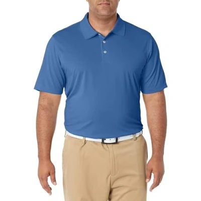 Image of Amazon Essentials Men&#039;s Regular Fit Quick Dry Golf Polo Shirt, Blue, XXL