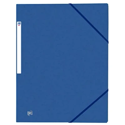Image of OXFORD Pack of 50 3 Flap Top File + A4 Elasticated Cover for Cards Blue