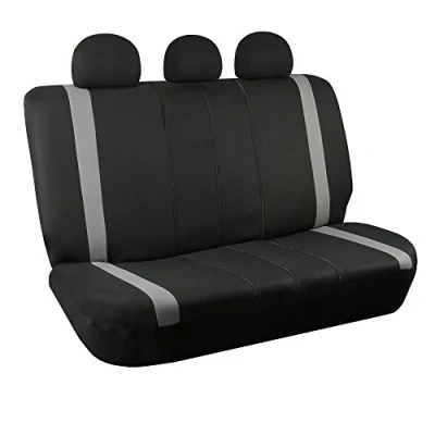 Image of FH Group Car Seat Cover for Back Cloth Universal Fit Rear Covers Cars with Split Bench, Protector Dogs, Interior Accessories SUV, Sedan and Van Gray