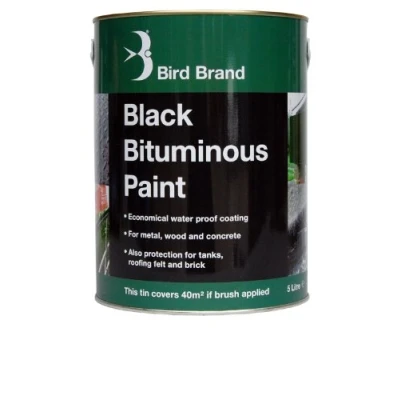 Image of BIRD Brand Black Bitumen Paint 5 Litre, 416830