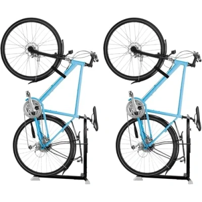Image of Bike Nook Pro Stand &amp; Vertical Storage Rack 2 Pack The Original Bicycle Floor for Garage and Indoor Outdoor use, No Drilling Required